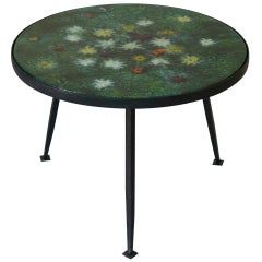 Coffee Table with Colourful Enameled Top, France, 1950s
