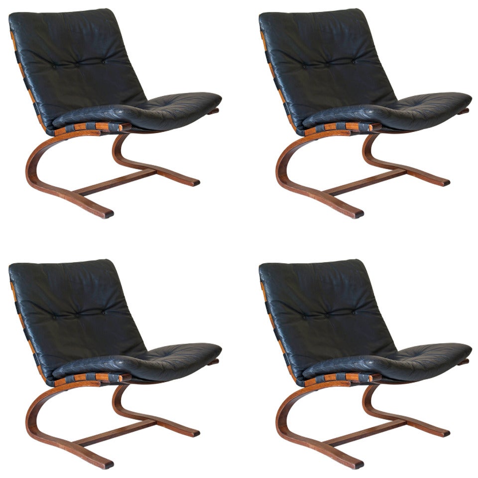 Set of 4 Chairs by Ingmar Relling for Westnofa - Norway, 1970s