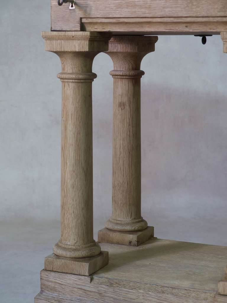 Oak Pedestal with Drawer, France, 19th Century 3