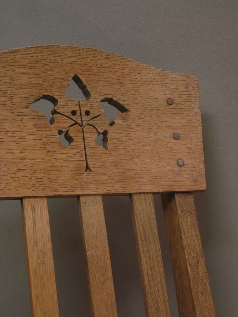 Six Arts & Crafts Style Oak Chairs by Léon Jallot 1