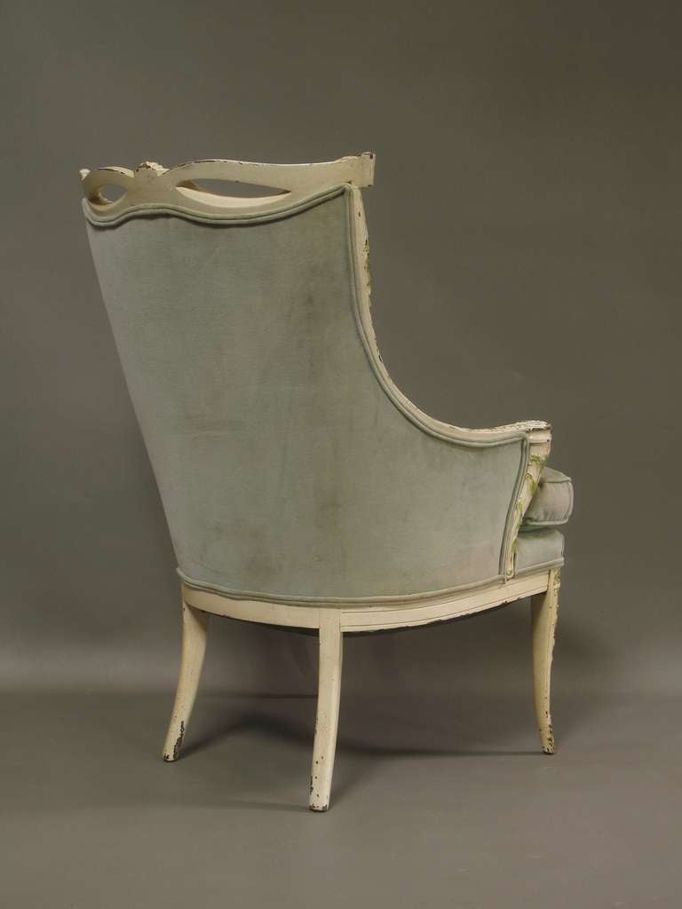 Fauteuils touffetés à dossier en forme de guirlande de style Louis XVI, France, années 1940 Excellent état - En vente à Isle Sur La Sorgue, Vaucluse