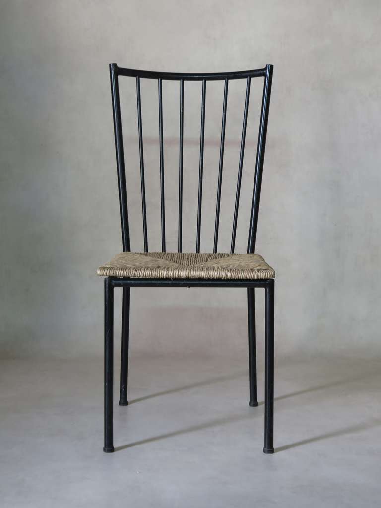 Satz von sechs Stühlen von Colette Gueden, Frankreich, 1950er Jahre (Moderne der Mitte des Jahrhunderts) im Angebot