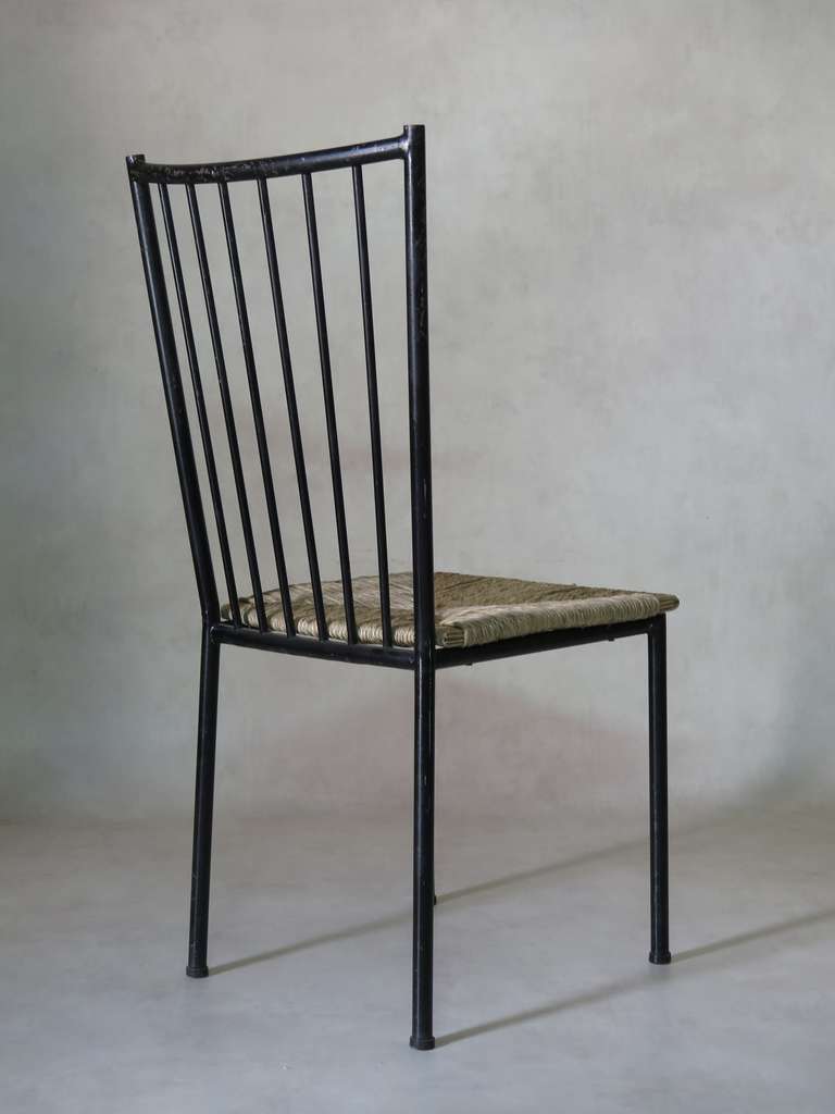 Mid-20th Century Set of Six Chairs by Colette Gueden, France, 1950s For Sale