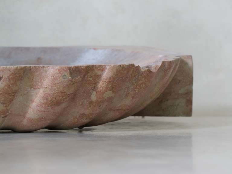 Pink Marble Shell Sink, France, Early 19th Century 1