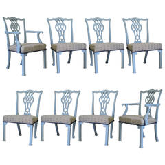 Set of Six Chippendale Style Chairs and Two Carvers, France, circa 1940s 7