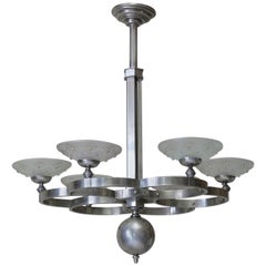 French 1930s Modernist Chandelier