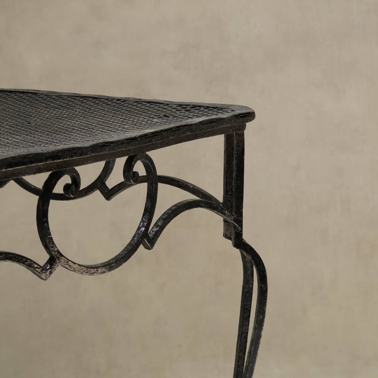 Mid-20th Century Baroque Wrought Iron Table by J.-C. Moreux - France, 1930s For Sale