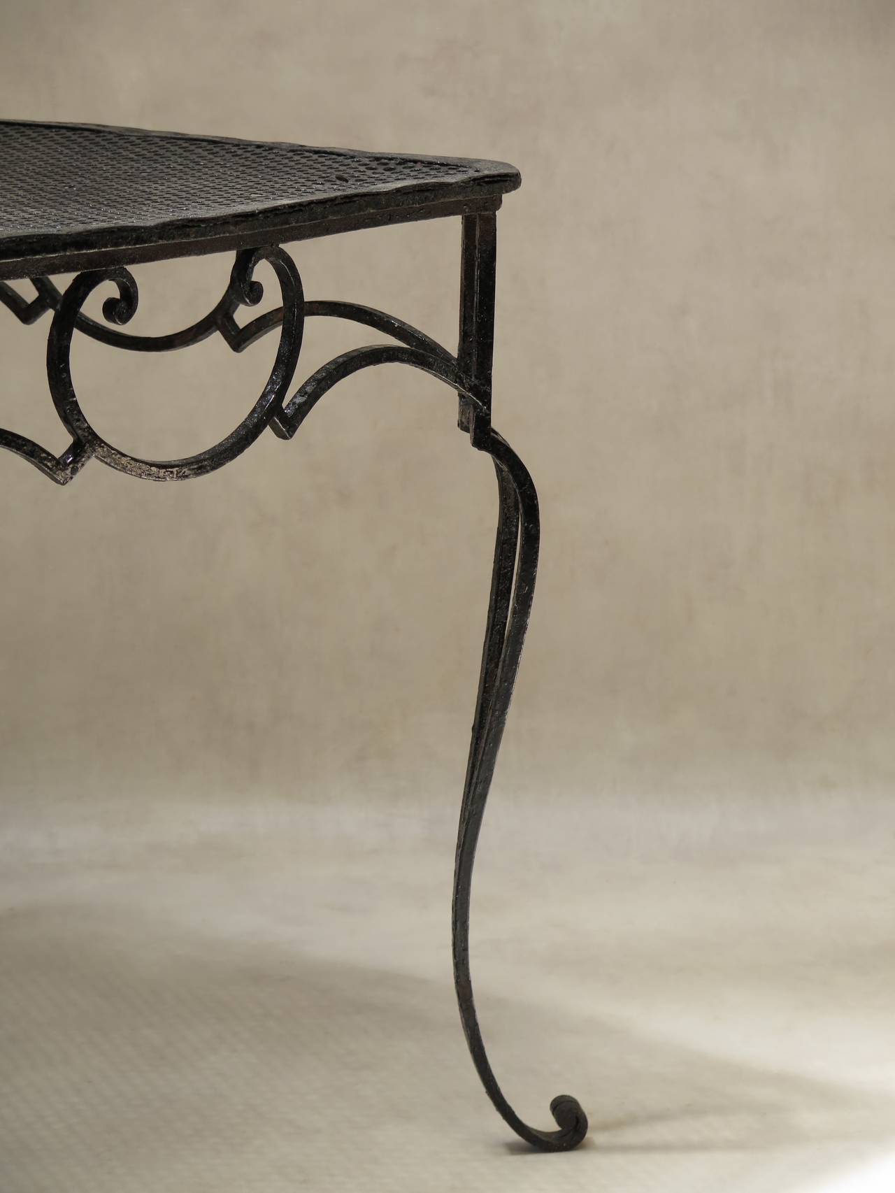 Baroque Wrought Iron Table by J.-C. Moreux - France, 1930s In Good Condition For Sale In Isle Sur La Sorgue, Vaucluse
