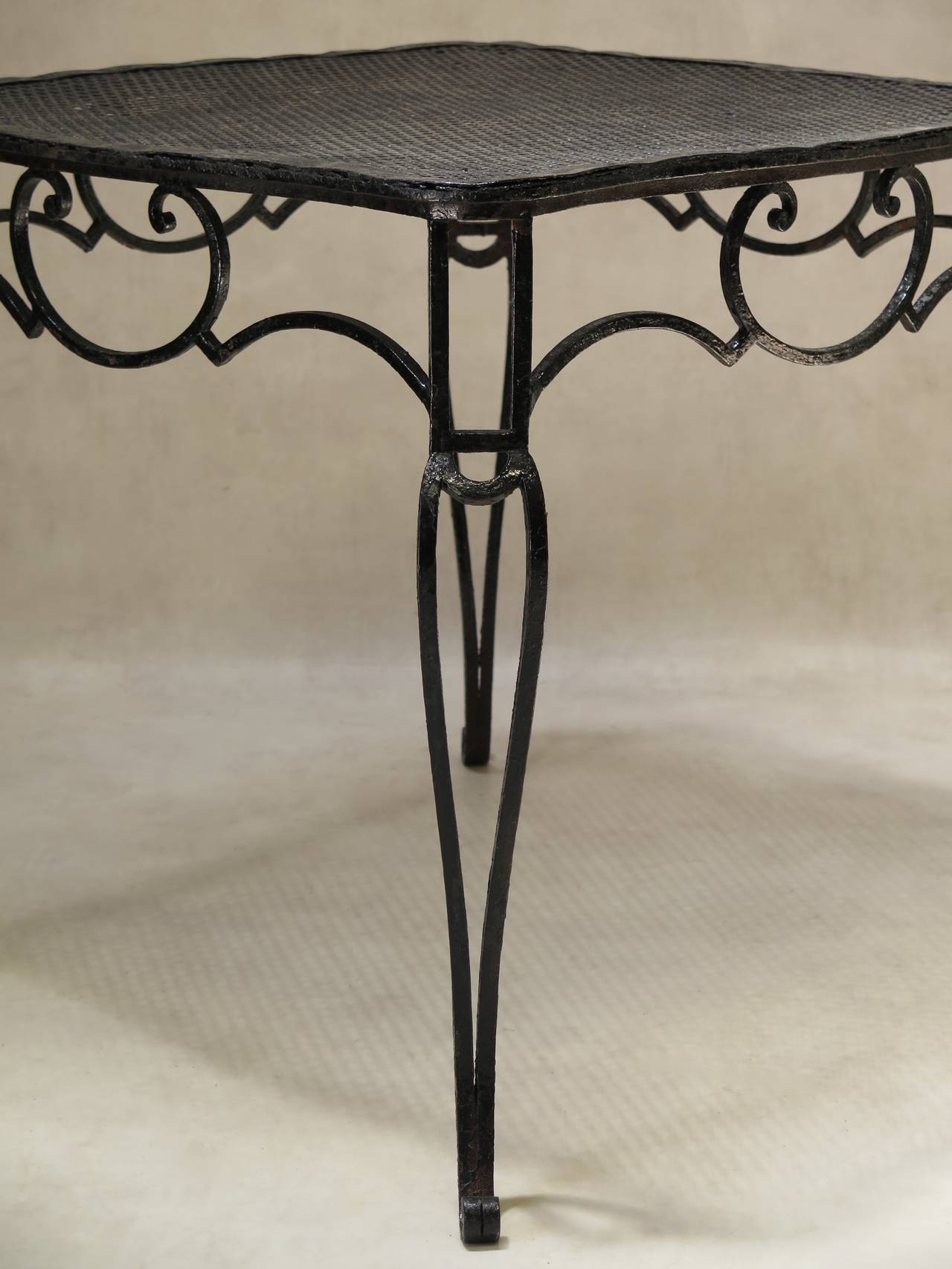 French Baroque Wrought Iron Table by J.-C. Moreux - France, 1930s For Sale