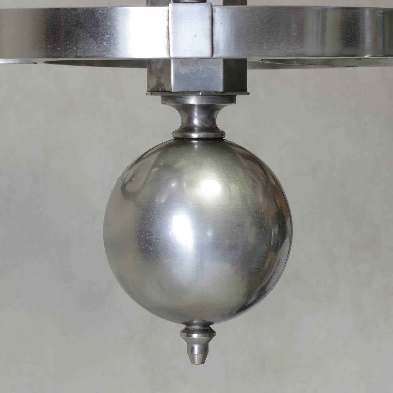 French 1930s Modernist Chandelier For Sale 5