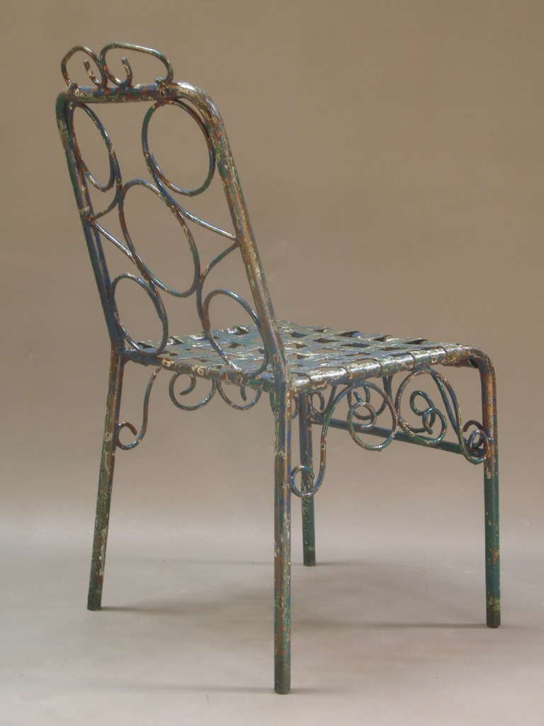 Set of Six Painted Iron Chairs 1