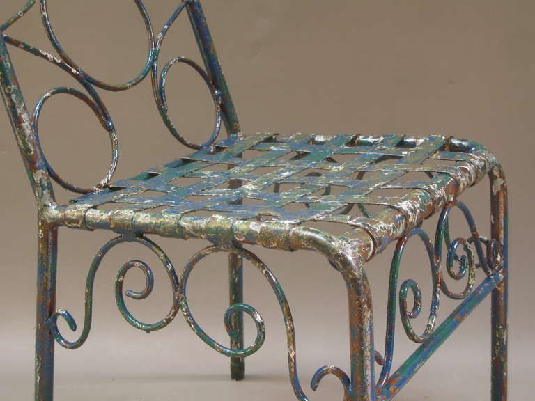 Set of Six Painted Iron Chairs 3