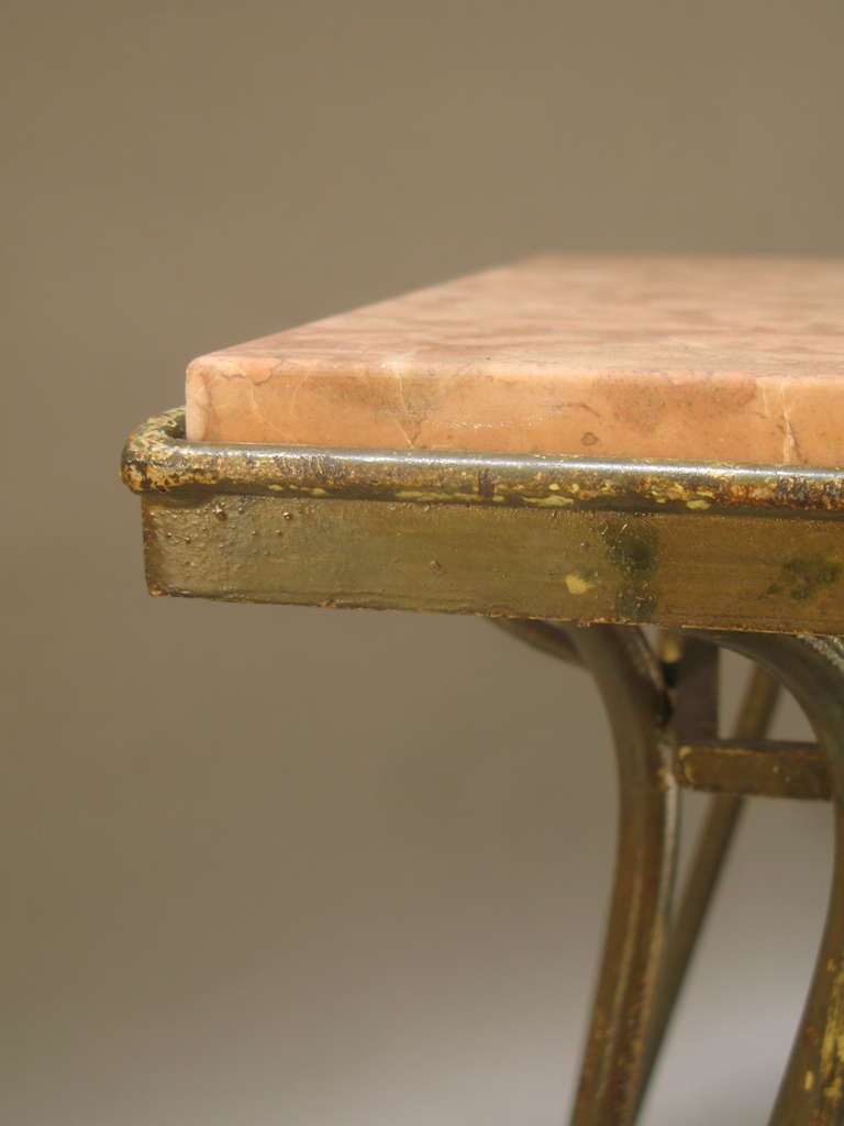 French Gilt Iron and Red Marble Low Table For Sale 2