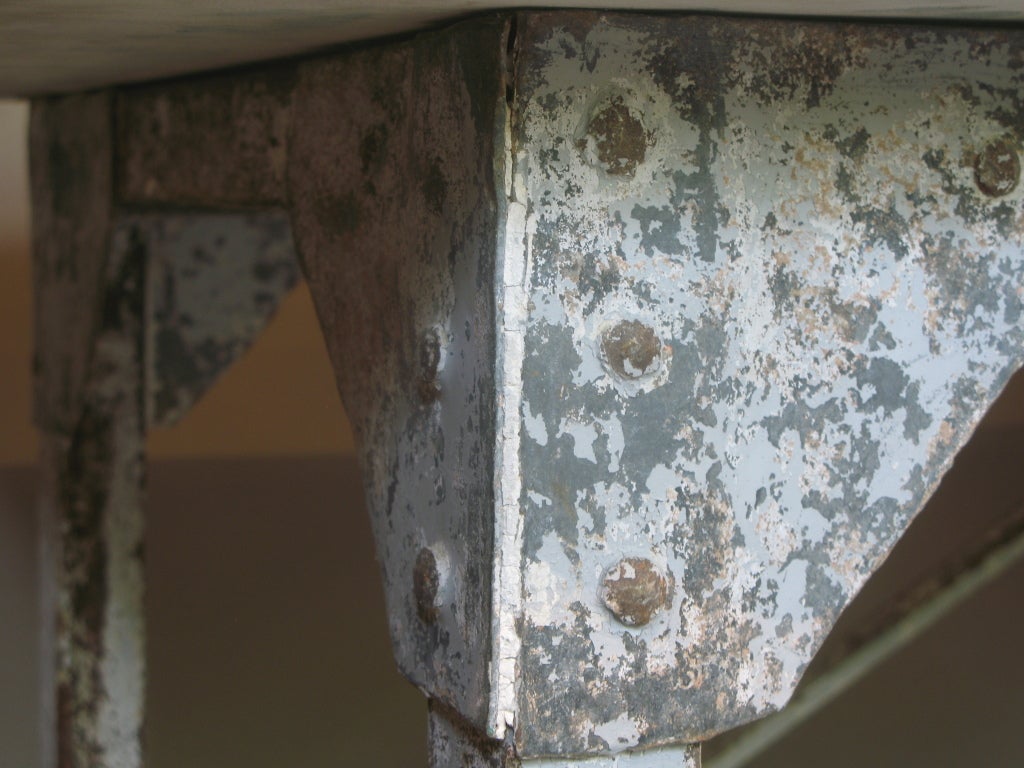 French Fishmonger's Table w. Wrought Iron Base and Marble Top 6