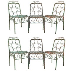 Set of Six Painted Iron Chairs