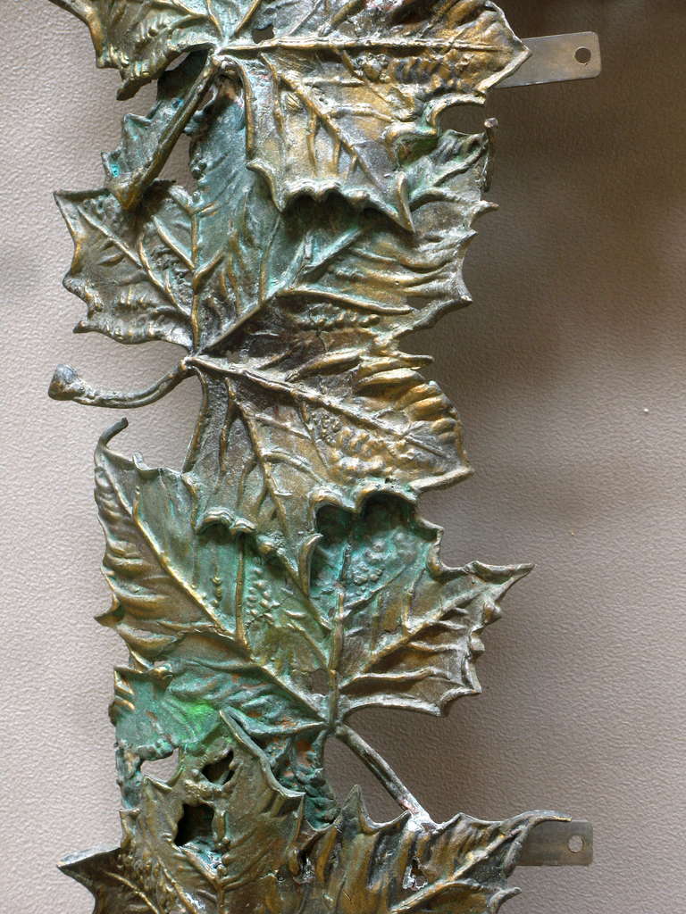 French Patinated Bronze Leaf Frame For Sale