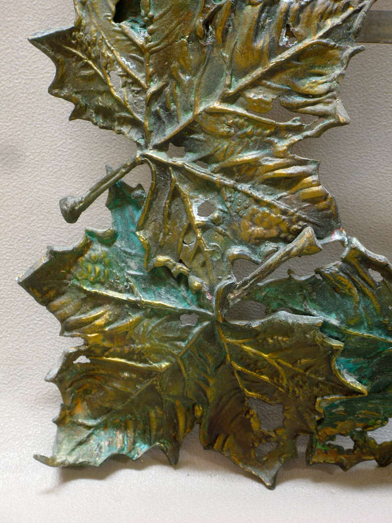 Patinated Bronze Leaf Frame In Excellent Condition For Sale In Isle Sur La Sorgue, Vaucluse