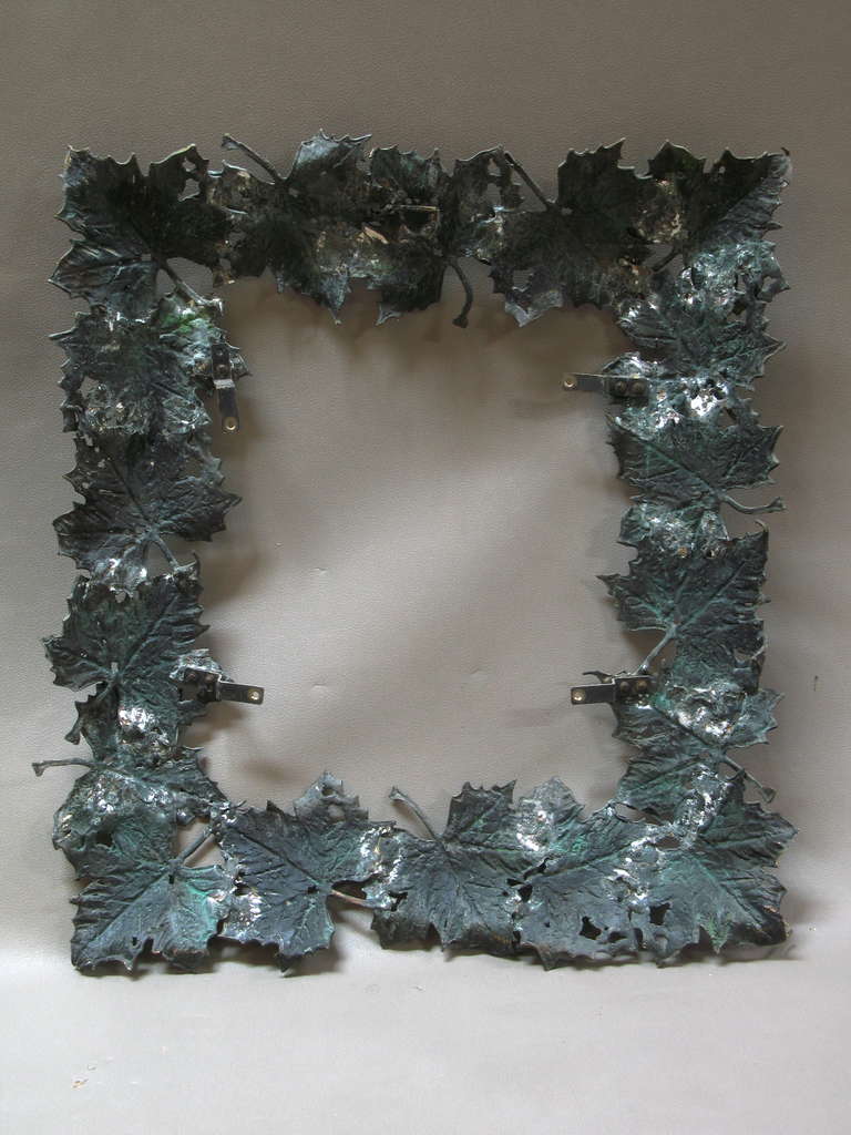 20th Century Patinated Bronze Leaf Frame For Sale