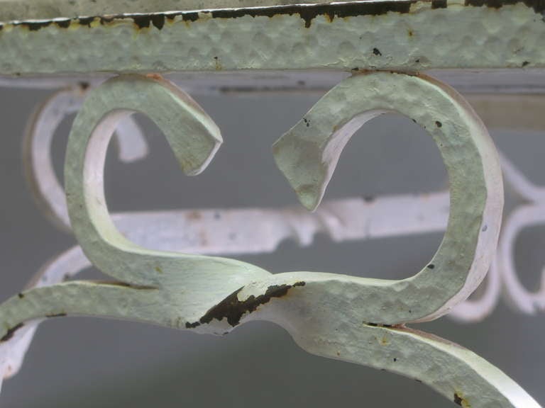 1950s' French Hand-Wrought Iron and Marble Table For Sale 3