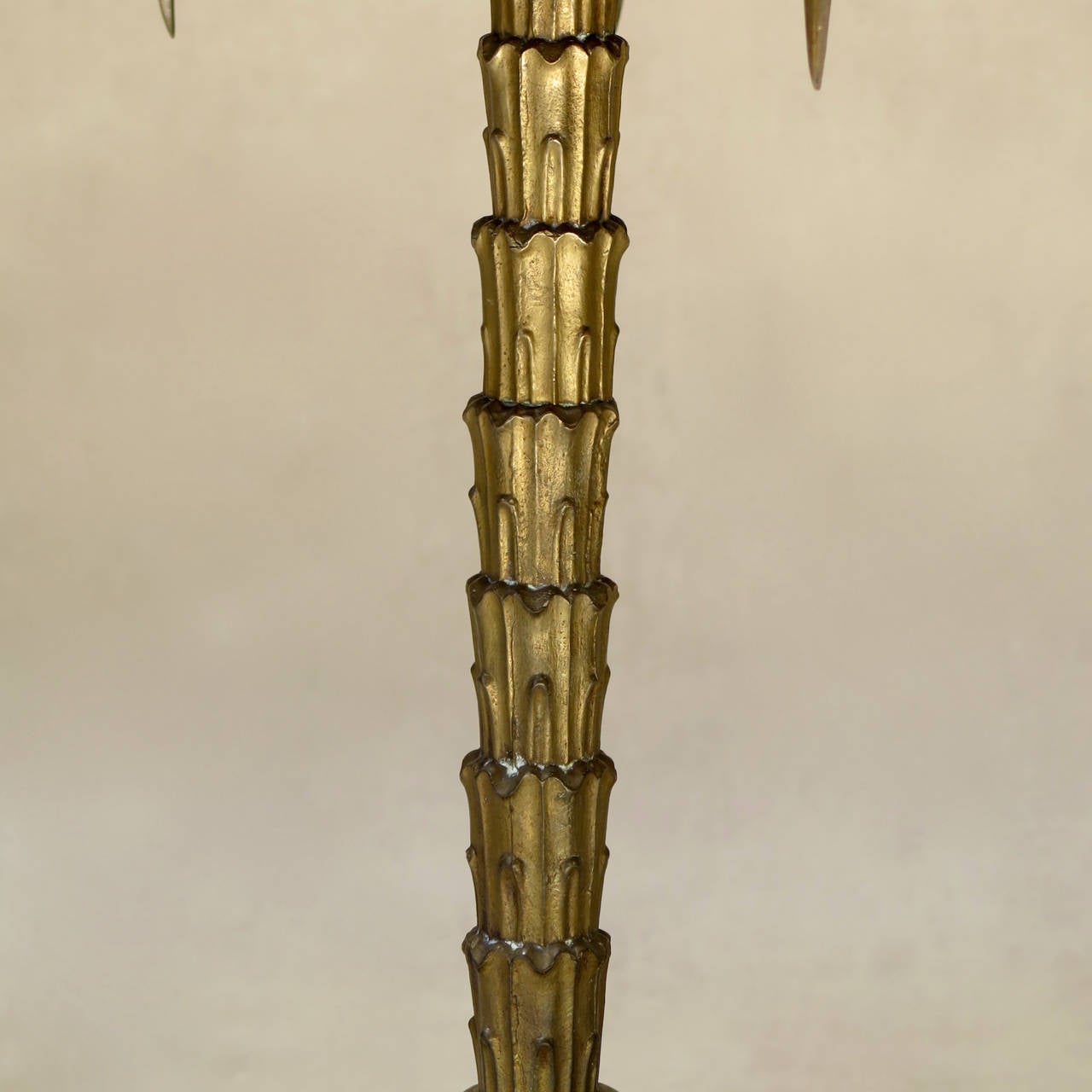 Heavy Brass Palm Tree Lamp, France circa 1900s 2