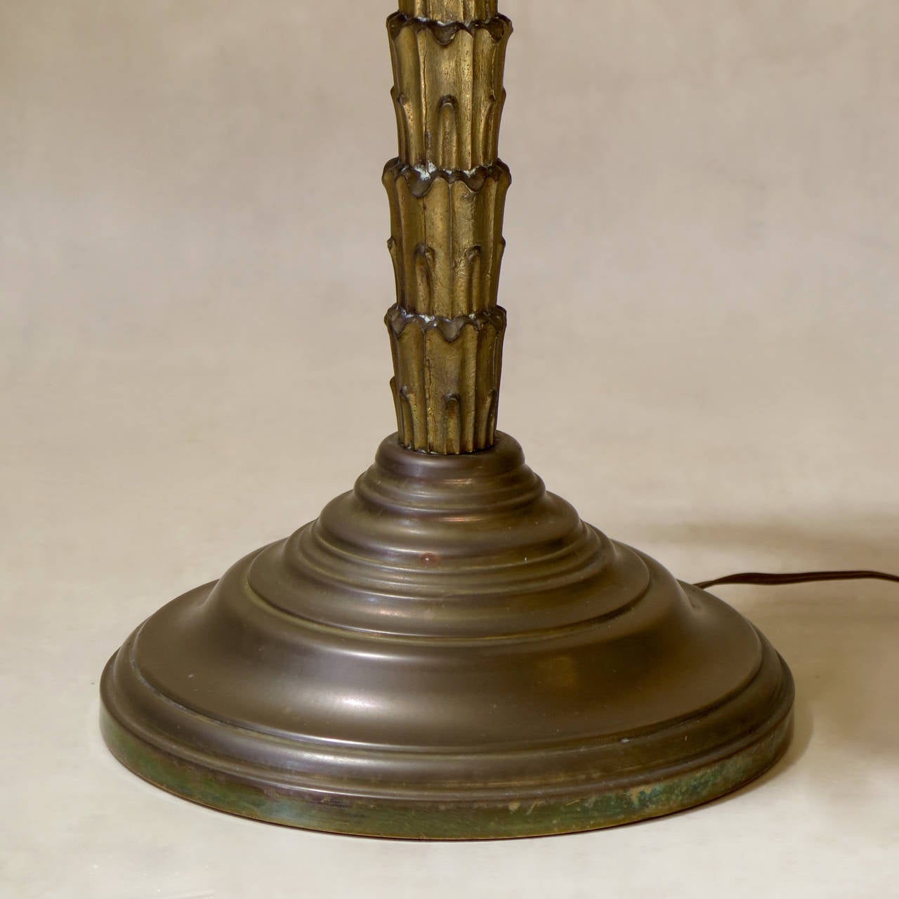 Heavy Brass Palm Tree Lamp, France circa 1900s 4