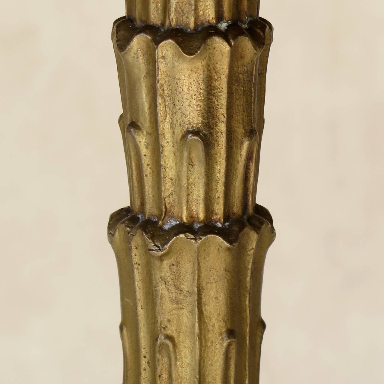 Heavy Brass Palm Tree Lamp, France circa 1900s 3