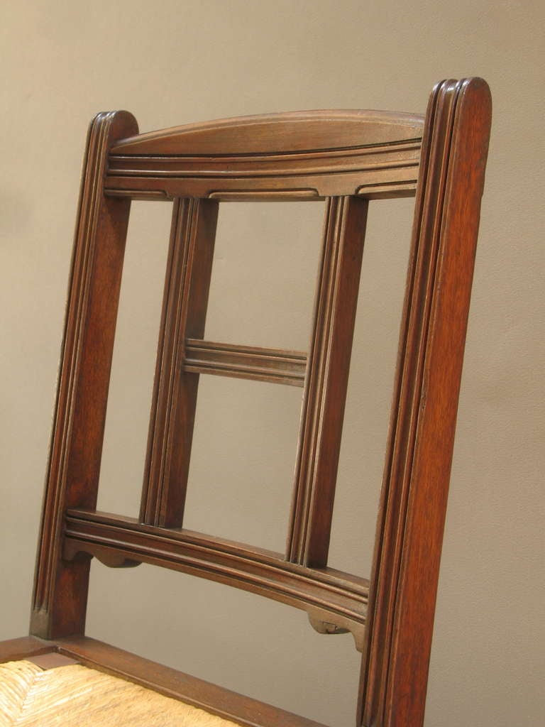 Set of Six Mahogany and Rush Dining Chairs For Sale 1