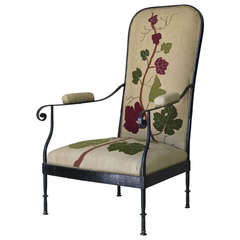 Rare Napoleon III Wrought Iron Armchair, France, circa 1880s