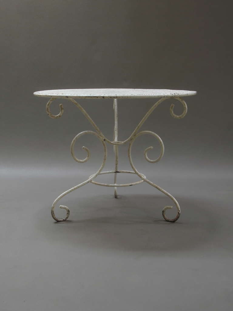 French Small Pair of Low Wrought-Iron Side Tables