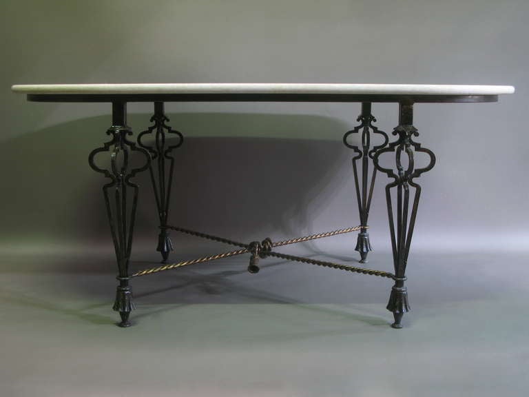 Art Deco French 1950s Oblong Table in the Manner of Poillerat