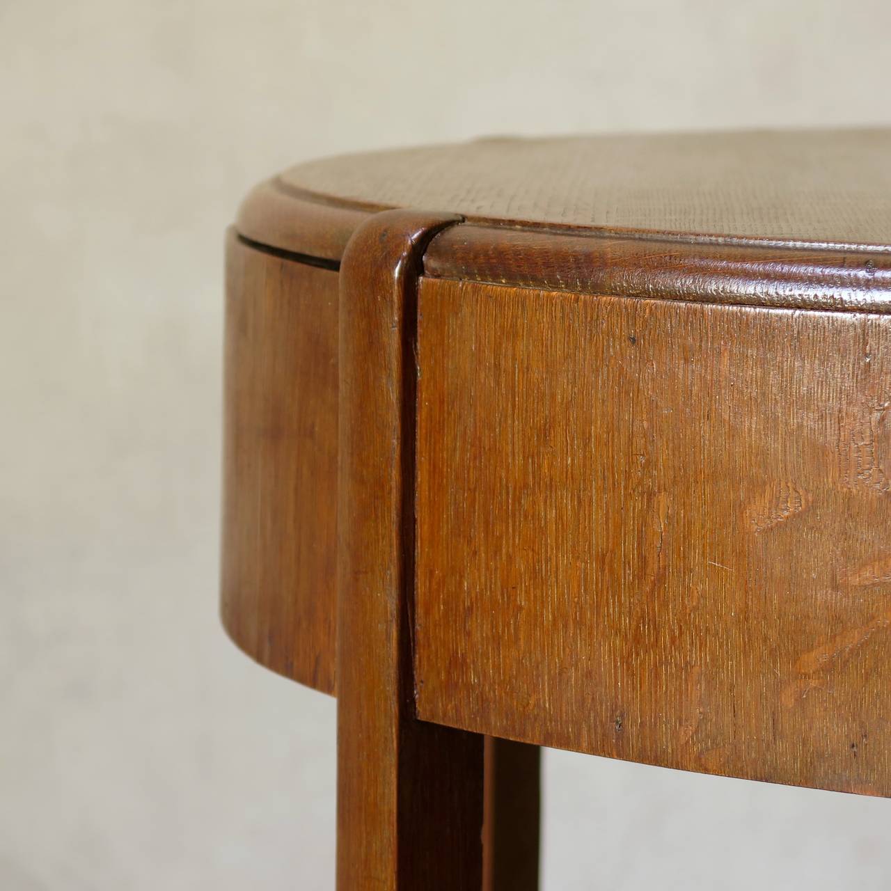 Oak Art Deco Demi-Lune Console - France, 1940s 1