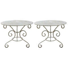 Small Pair of Low Wrought-Iron Side Tables Small Pair of Low Wrought-Iron Side Tables