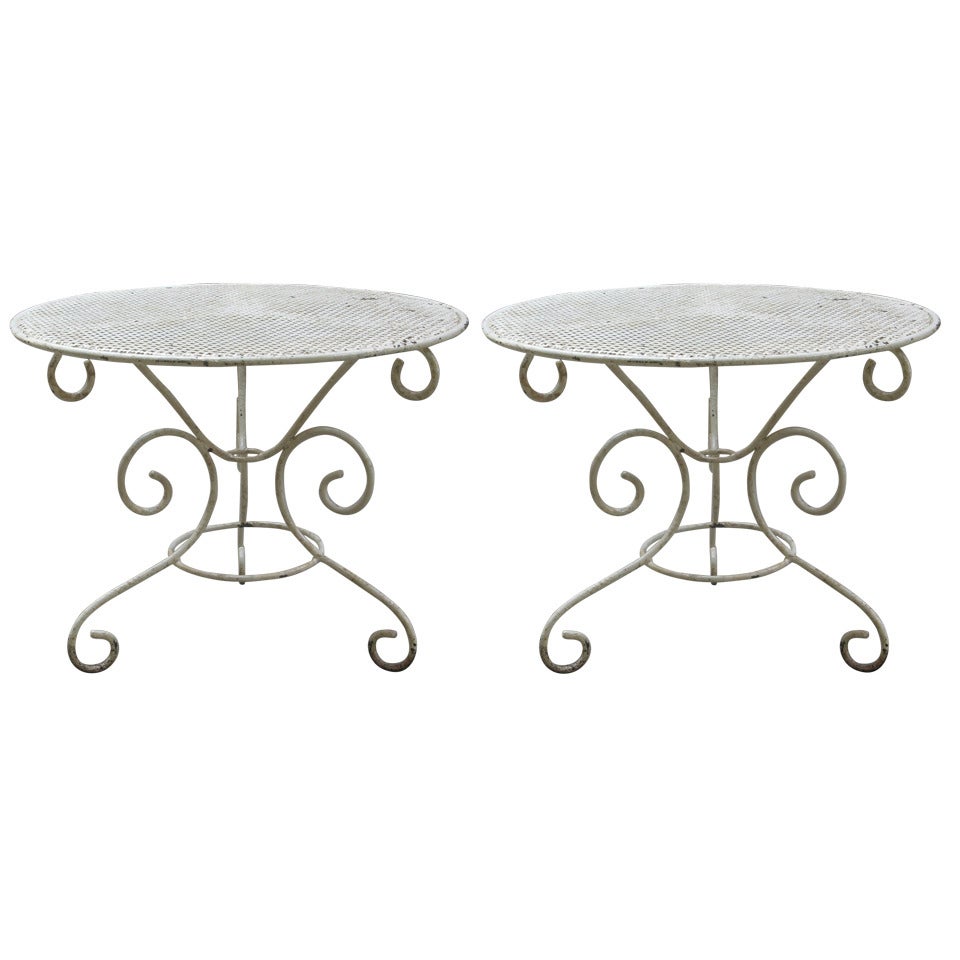 Small Pair of Low Wrought-Iron Side Tables