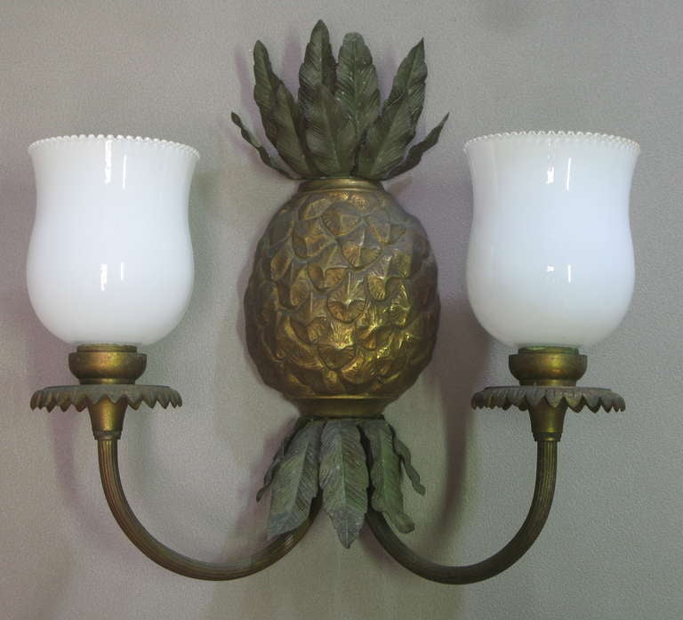 Set of 4 1940's Maison Charles Pineapple Sconces