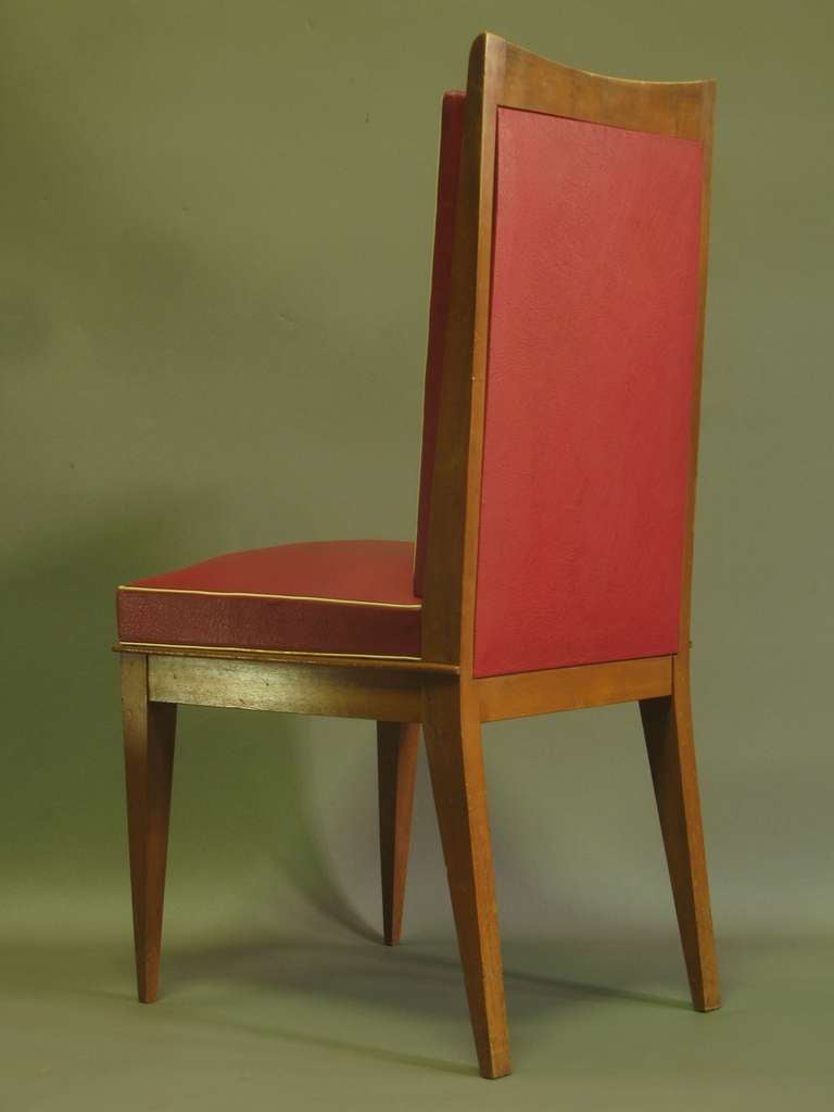 Set of Six French 1950s Dining Chairs For Sale 1