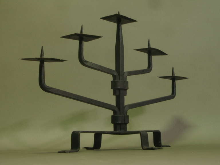 Cubist Iron Candelabra (30 Available) In Excellent Condition For Sale In Isle Sur La Sorgue, Vaucluse