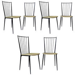 Set of Six Chairs in the Style of Colette Gueden, France, 1950s