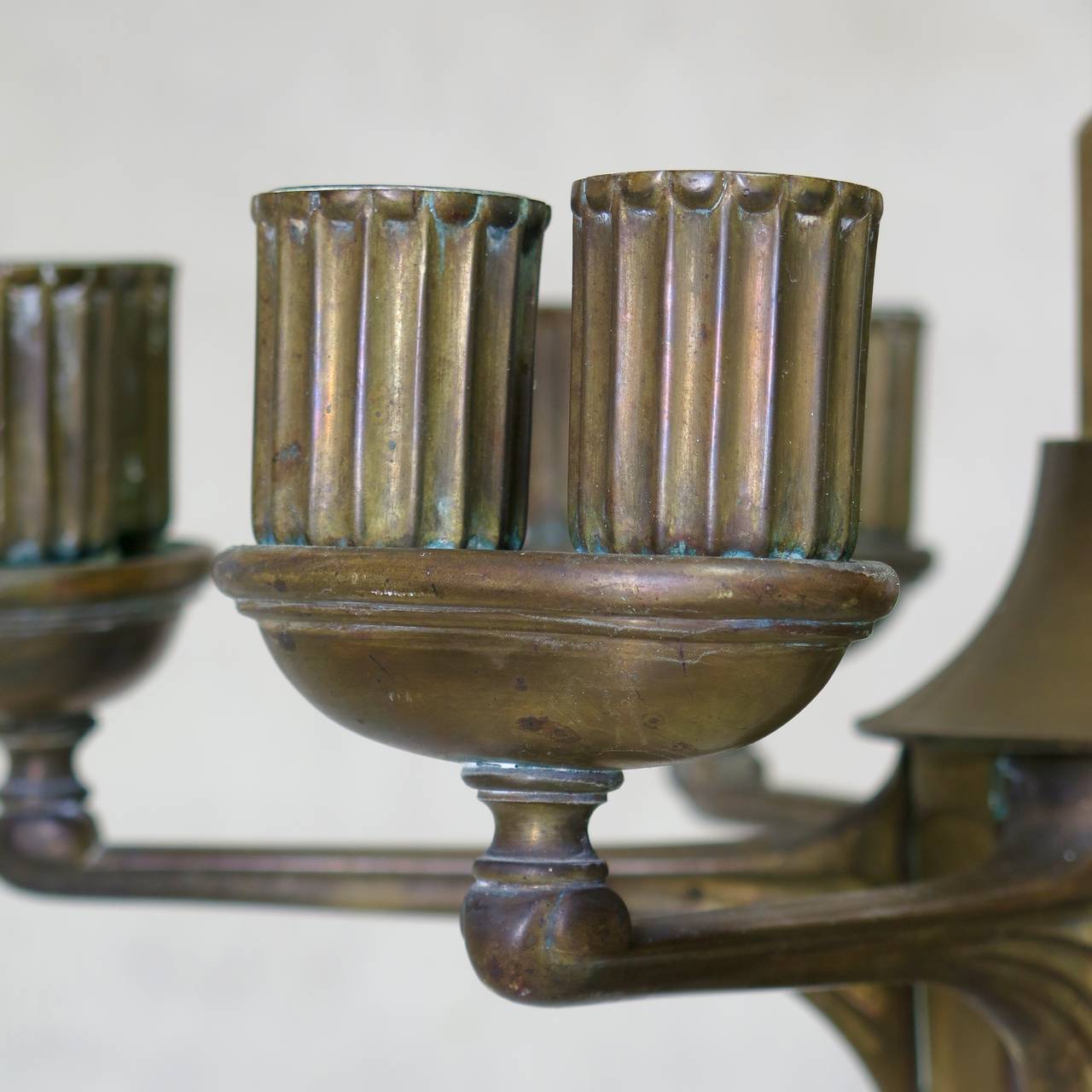 Bronze Chandelier, France, Early 1900s For Sale 3