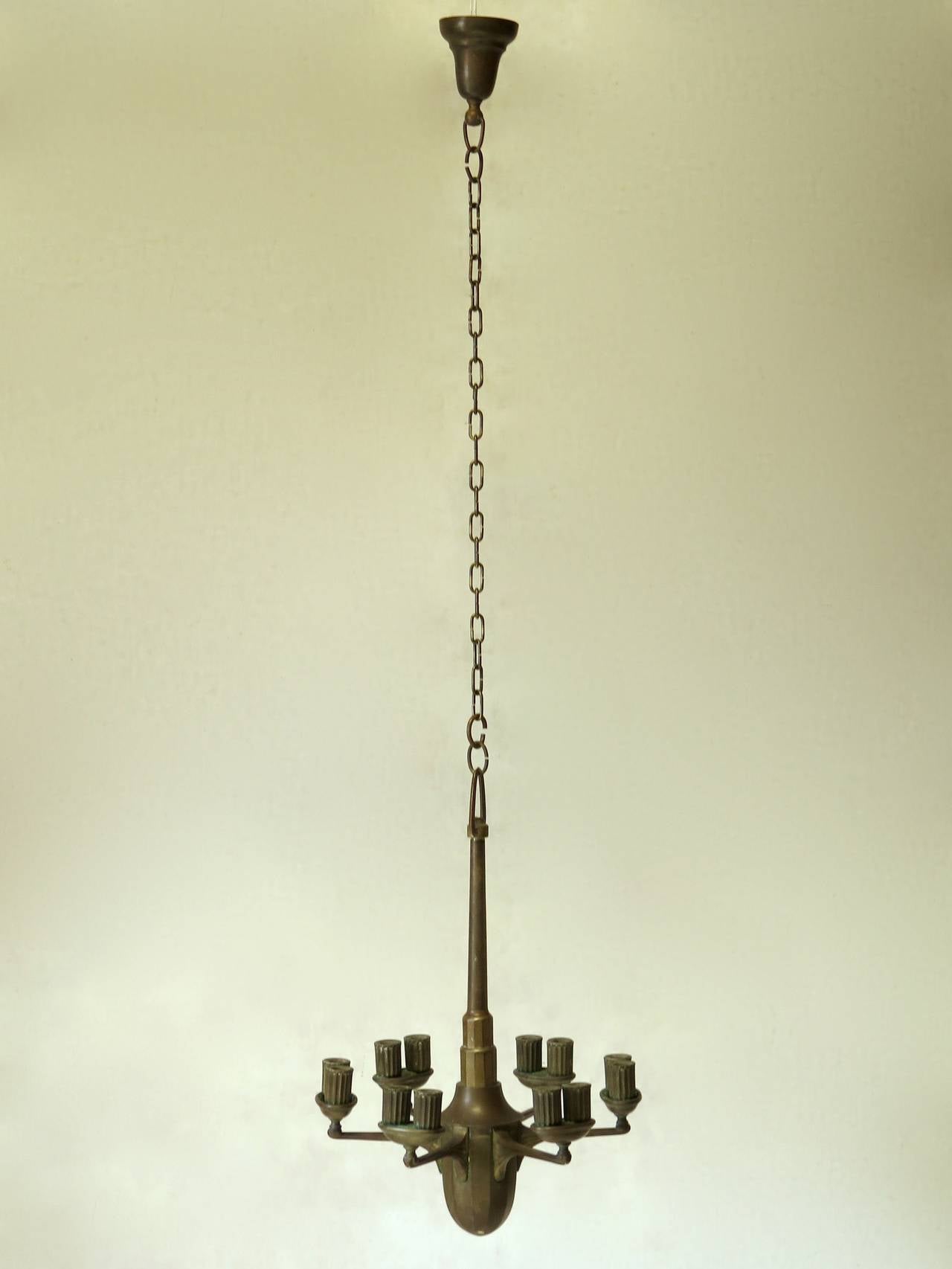 Bronze Chandelier, France, Early 1900s For Sale 5