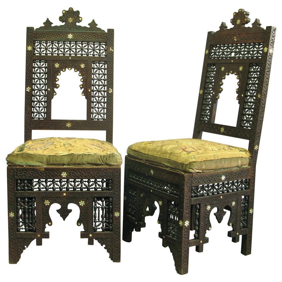 Pair of 19th Century Syrian Chairs