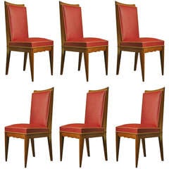 Set of Six French 1950s Dining Chairs 7