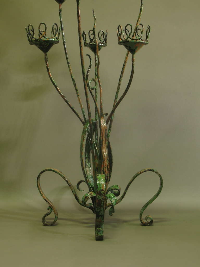 French Painted Wrought Iron Plant Stand In Excellent Condition In Isle Sur La Sorgue, Vaucluse