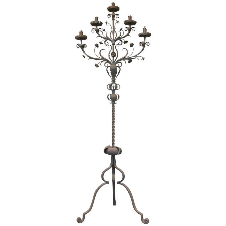 French 19th Century Wrought Iron Candleholder
