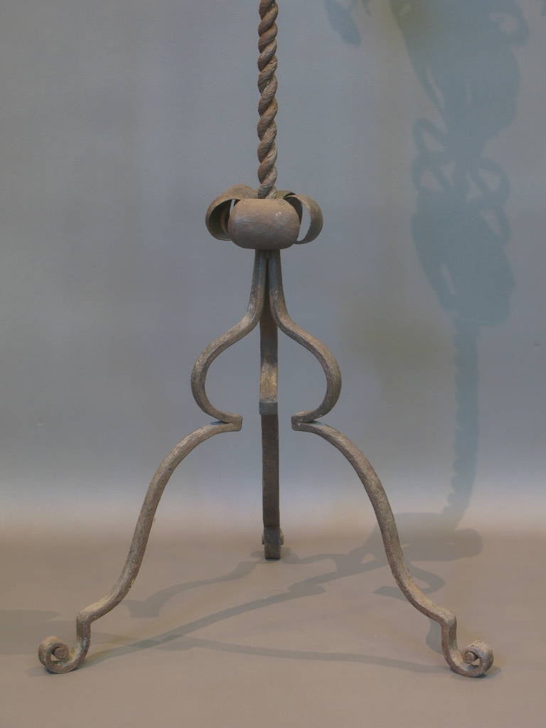 French 19th Century Wrought Iron Candleholder For Sale 7