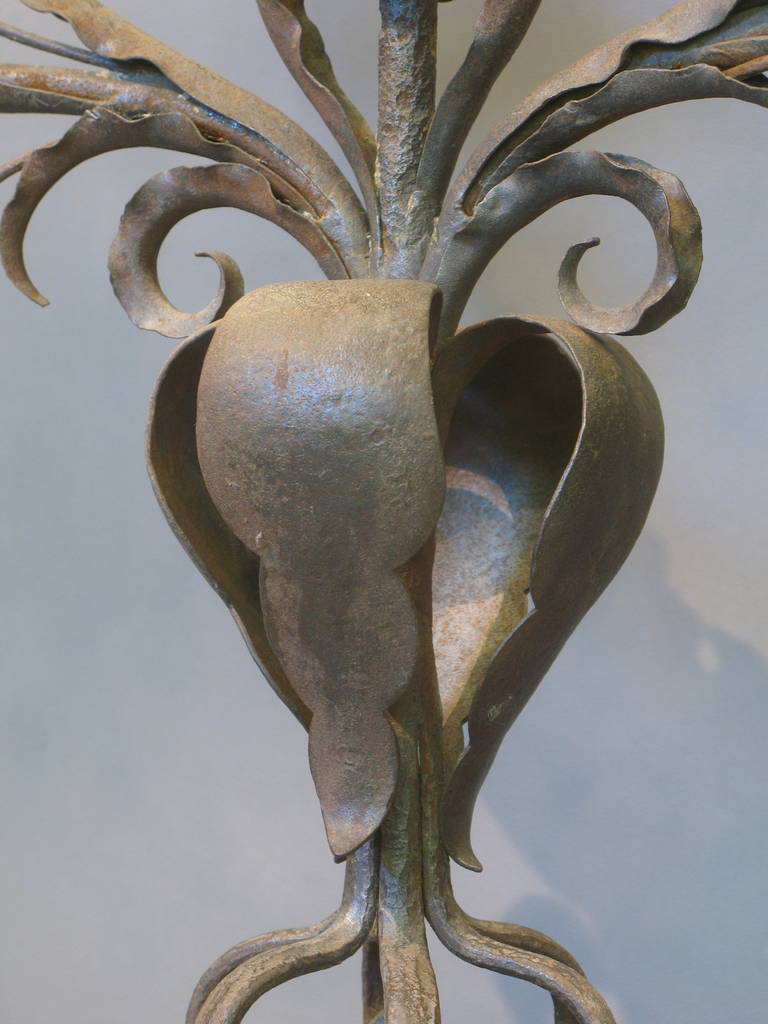 French 19th Century Wrought Iron Candleholder For Sale 5