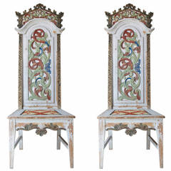 Extravagant Pair of Hall Chairs, France, circa 1920s
