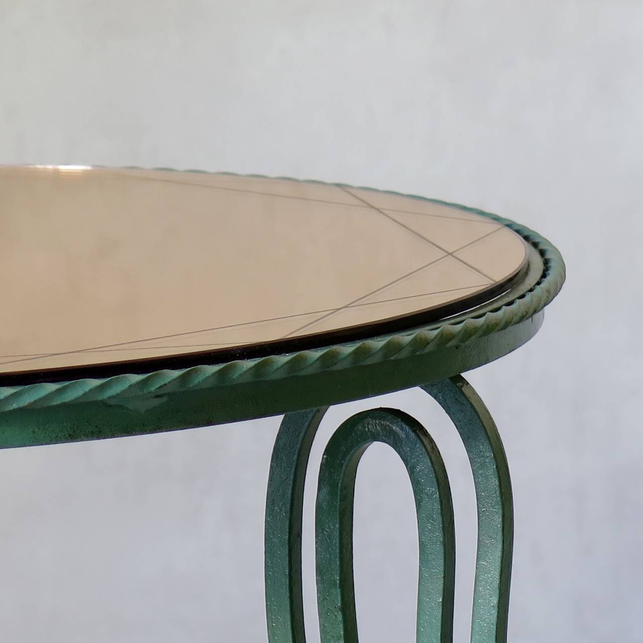 "Stork" Motif Wrought Iron Coffee Table and 4 Stools