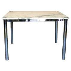 Square Chrome and Marble Center or Dining Tables - 6 Available