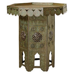 Small Oriental Octogonal Copper Side Table - Early 1900s