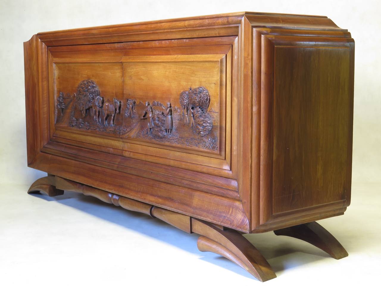 20th Century Carved Credenza, France, 1930s For Sale